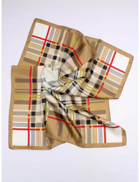 Tessago 2024 | Foulard carrè in raso di seta fantasia tartan scozzese
