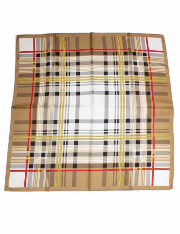 Tessago 2024 | Foulard carrè in raso di seta fantasia tartan scozzese