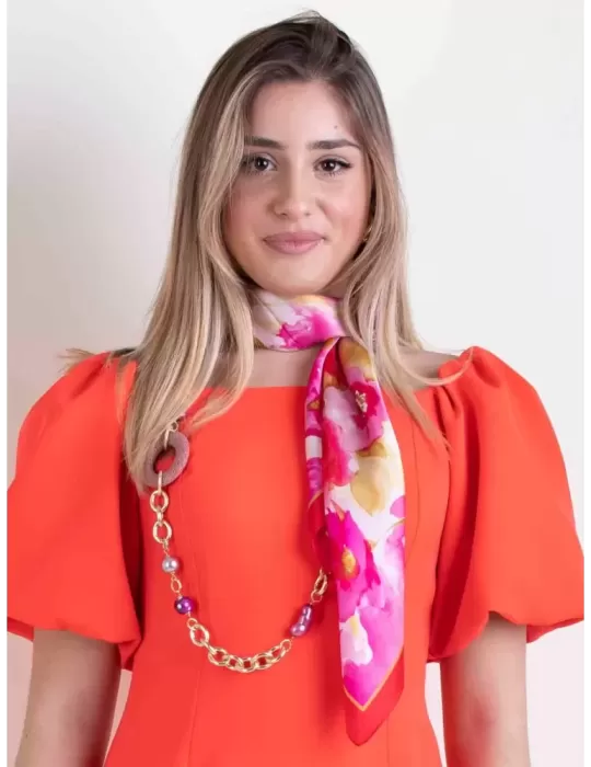 Tessago 2024 | Foulard carrè in raso di seta fantasia fiori