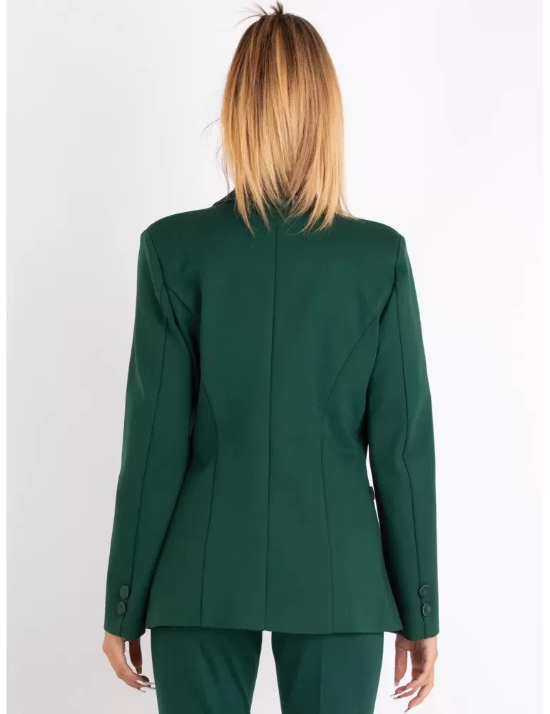 Giacca blazer smoking verdone jersey bi-stretch punto Milano by Volpato