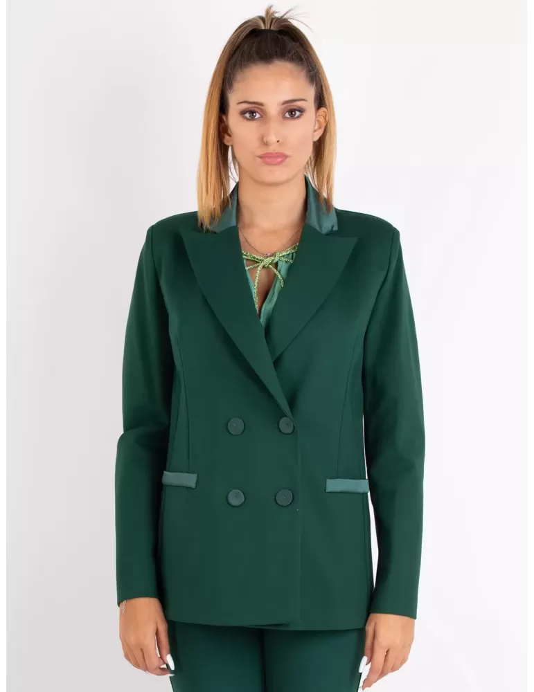 Volpato Italy | Dark green double breast tuxedo jacket also plus size Volpato Italy | Dark green double breast tuxedo jacket also plus size