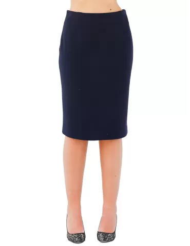 Shopping Aldo Colombo plus size dark blue skirt thick merino wool