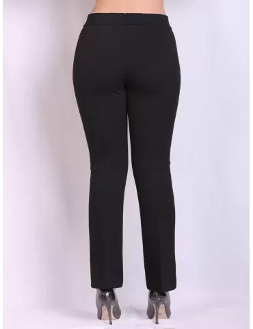 Thick jersey push up black flared long trousers by Volpato 2