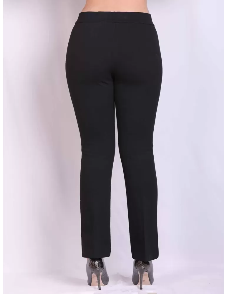 Thick jersey push up black flared long trousers by Volpato