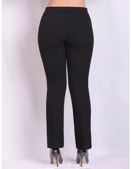 Thick jersey push up black flared long trousers by Volpato