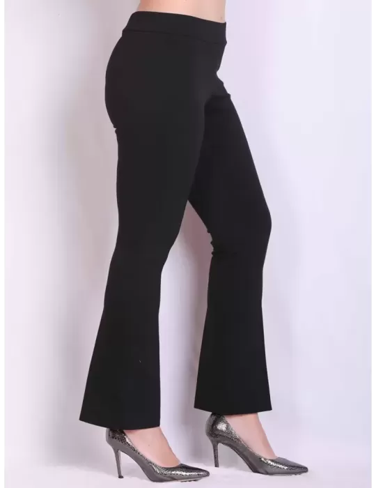 Thick jersey push up black flared long trousers by Volpato