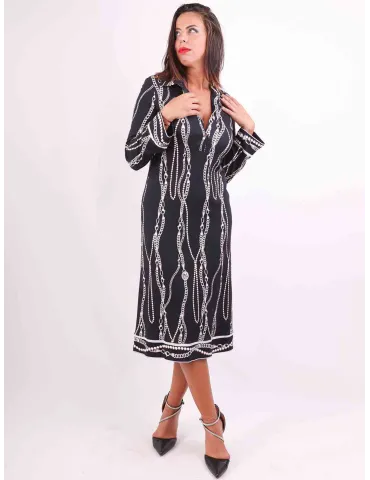 Piero Moretti black and white tunic midi polo dress 2