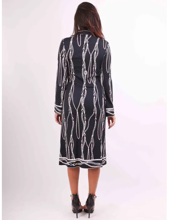 Piero Moretti Black and white tunic midi polo formal dress