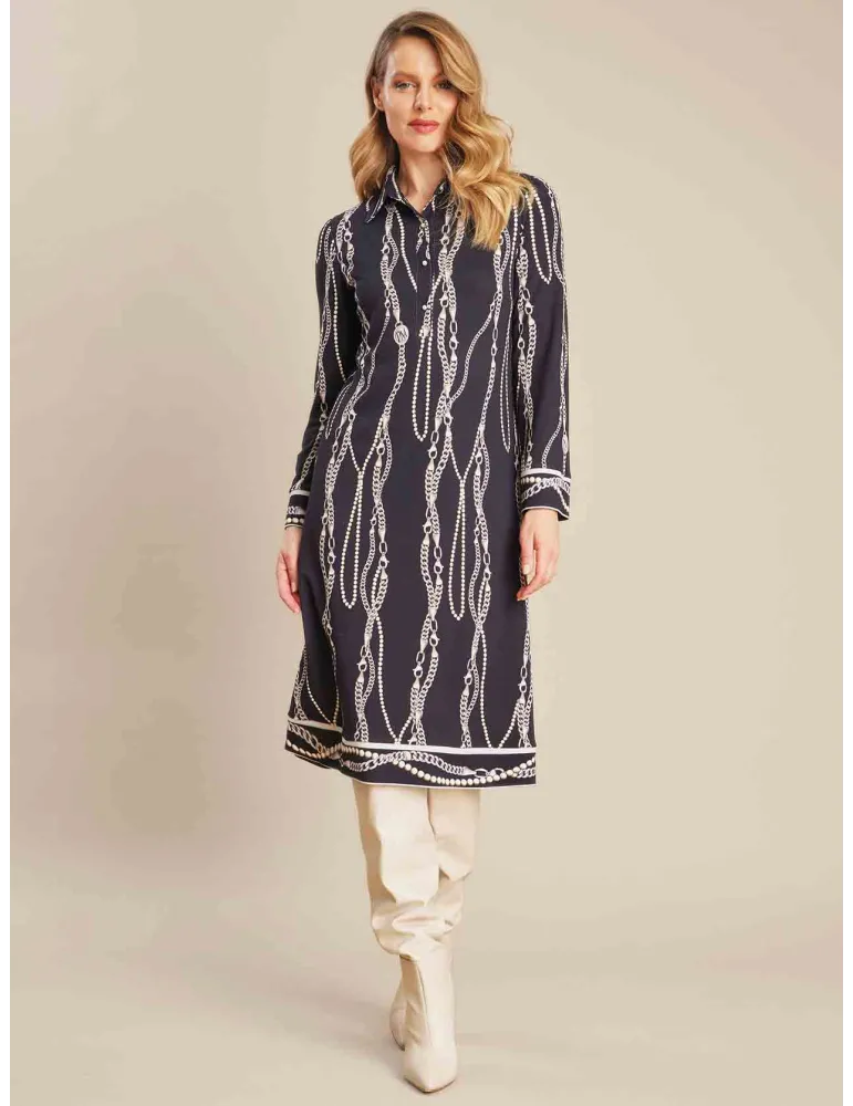 Piero Moretti black and white tunic midi polo dress Piero Moretti black and white tunic midi polo dress