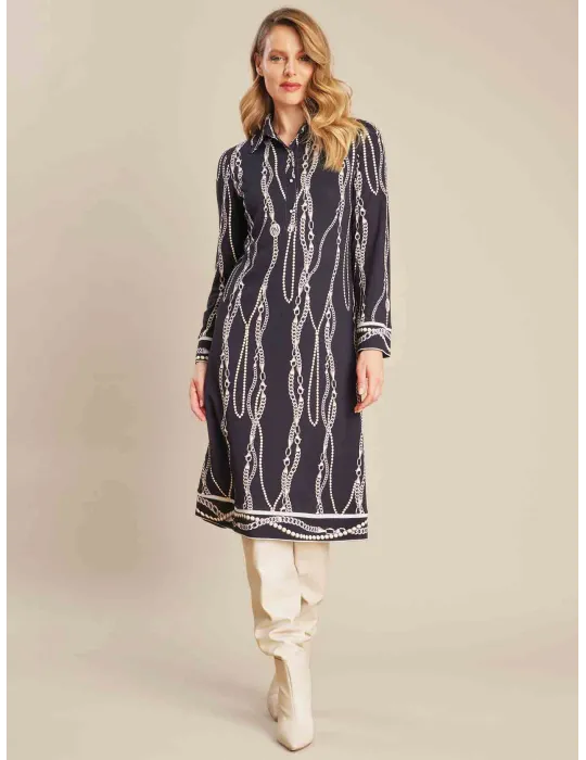 Piero Moretti Black and white tunic midi polo formal dress Piero Moretti Black and white tunic midi polo formal dress