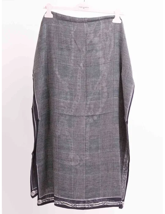 Piero Moretti F/W 24-25 | Black and white double layer wool silk scarf