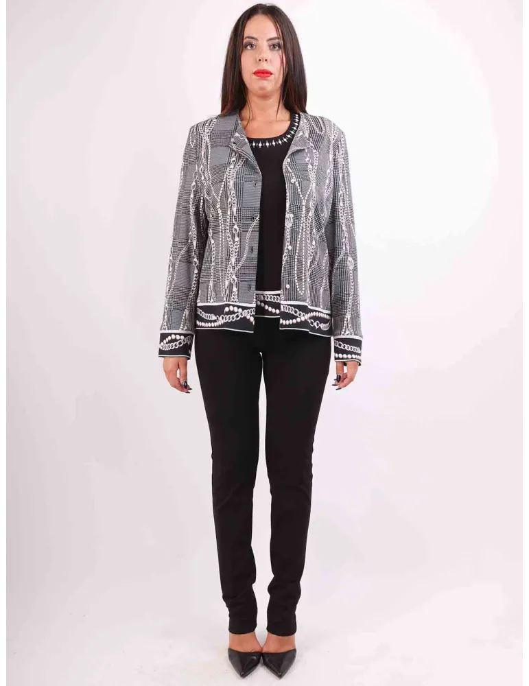 Piero Moretti black and white printed two pieces twinset