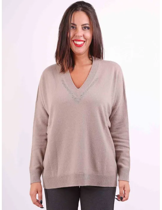 Frida Madè | Silver grey sequins precious wools kimono sweater Frida Madè | Silver grey sequins precious wools kimono sweater