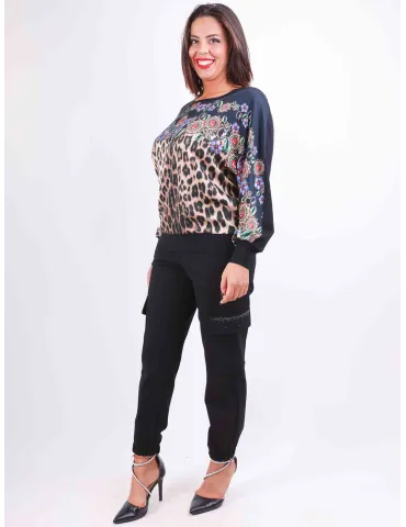 Francesca Mercuriali | Blusa kimono in seta  animalier fino alla tg 60 2