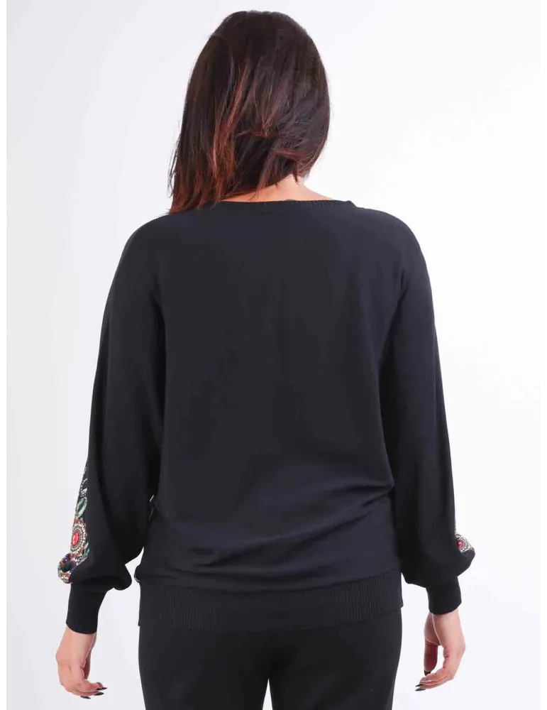 Mercuriali Spots and jewels printed kimono silk blouse