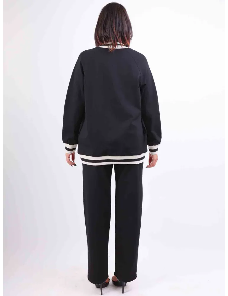 Mercuriali black and gold hoodie tracksuit with rhinestones