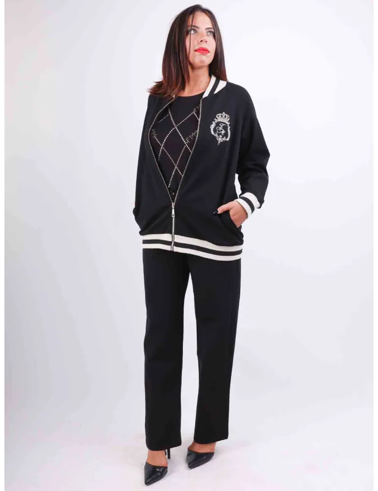 Mercuriali black and gold hoodie tracksuit with rhinestones Mercuriali black and gold hoodie tracksuit with rhinestones