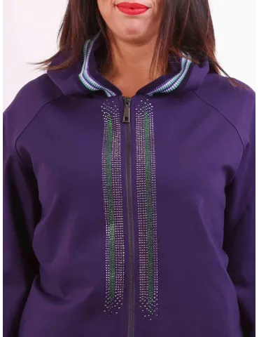 F. Mercuriali purple and green hoodie tracksuit with crystals 2