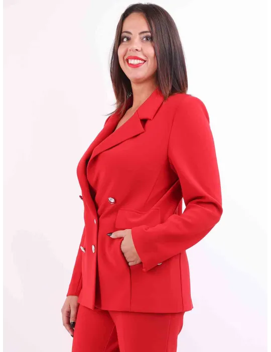 Aldo Colombo Italy | Red merino wool and silk formal trousers suit