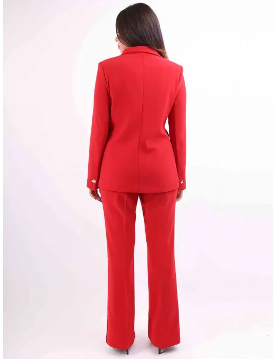 Aldo Colombo Italy | Red merino wool and silk formal trousers suit