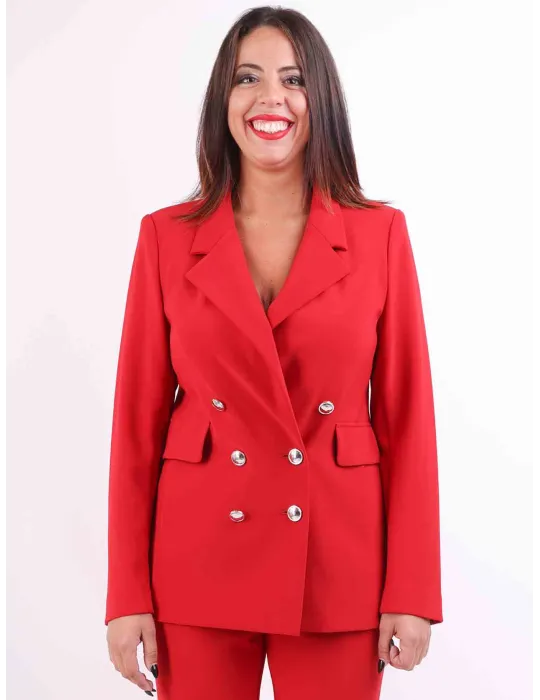 Aldo Colombo Italy | Red merino wool and silk formal trousers suit