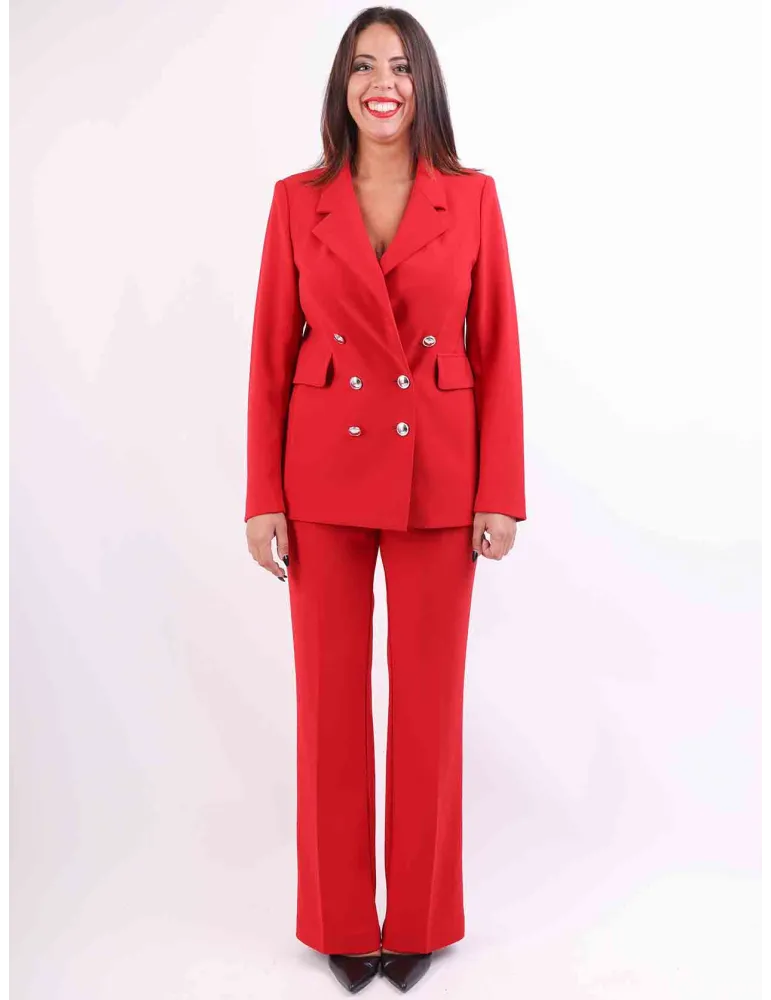 Aldo Colombo Italy | Red merino wool and silk formal trousers suit Aldo Colombo Italy | Red merino wool and silk formal trousers suit