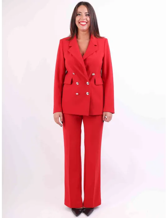 Aldo Colombo Italy | Red merino wool and silk formal trousers suit Aldo Colombo Italy | Red merino wool and silk formal trousers suit