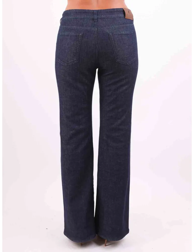 Aldo Colombo Italy | Blue jeans trousers with inner woolen layer