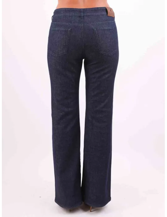 Aldo Colombo Blue jeans trousers with inner woolen layer