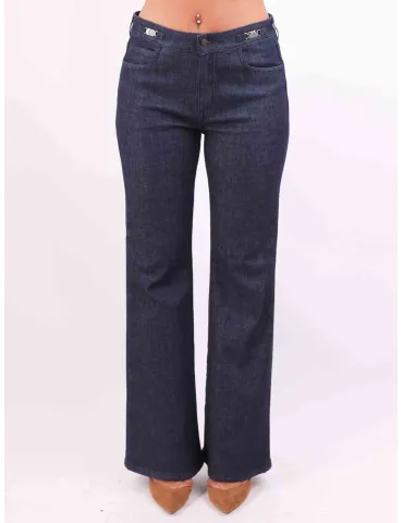 Aldo Colombo Blue jeans trousers with inner woolen layer