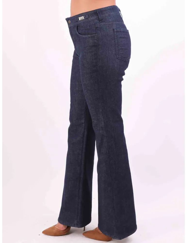 Aldo Colombo Blue jeans trousers with inner woolen layer