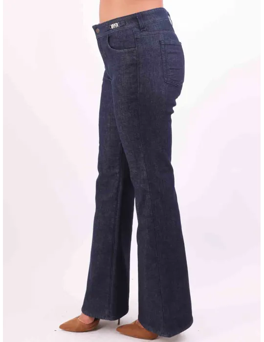 Aldo Colombo Italy | Blue jeans trousers with inner woolen layer