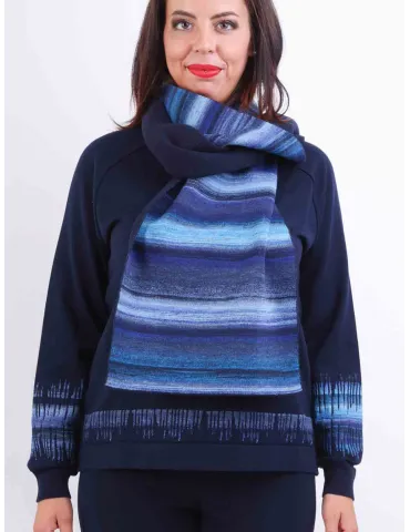 Aldo Colombo blue merino wool and alpaca thick wool scarf | Buy online 2