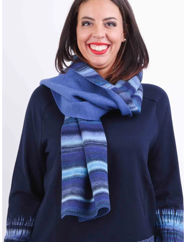 Aldo Colombo blue merino wool and alpaca thick wool scarf | Buy online Aldo Colombo blue merino wool and alpaca thick wool scarf | Buy online