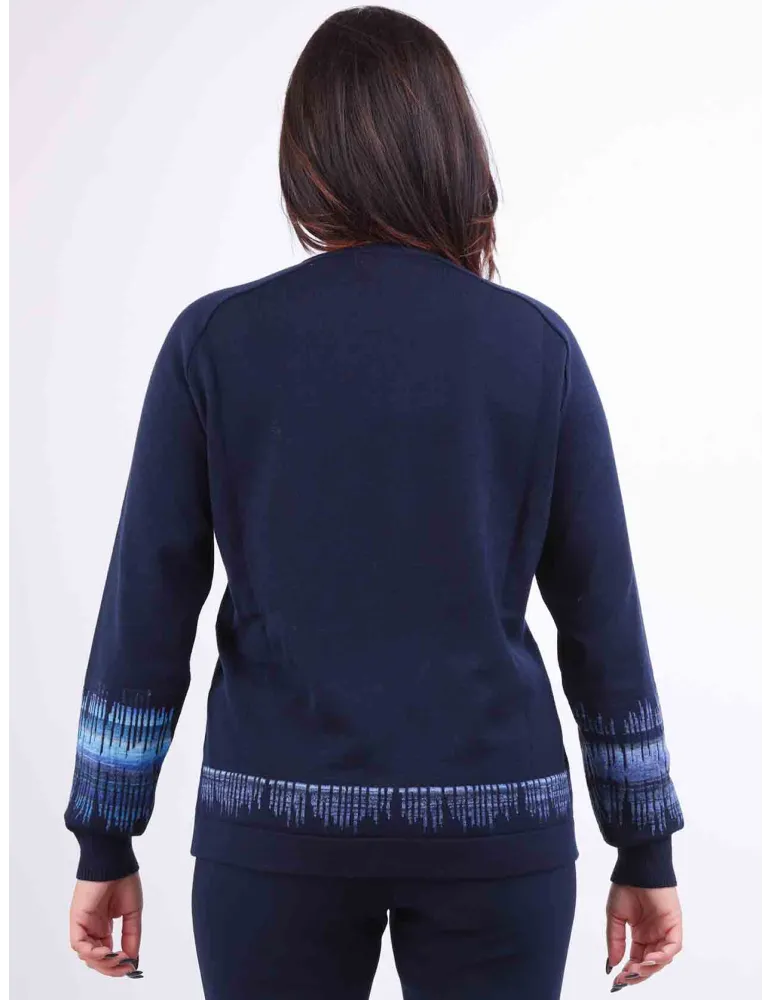 Aldo Colombo Italian knitwear | Dark blue fine merino wool sweater