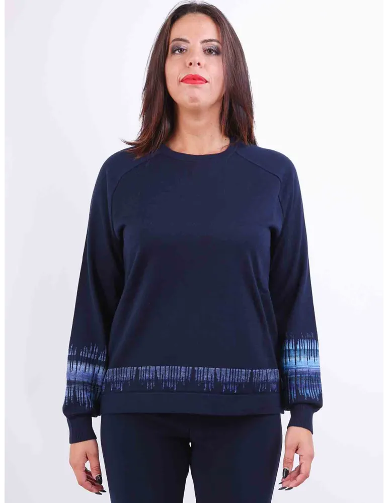 Aldo Colombo Italian knitwear | Dark blue fine merino wool sweater