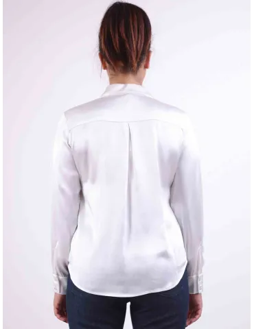 Rubamori | White silk satin formal classy shirt plus size available 2