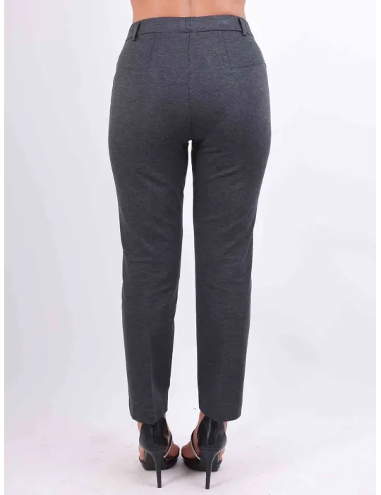 Plus size grey jersey cigarette trousers | Rubamori Italian clothing