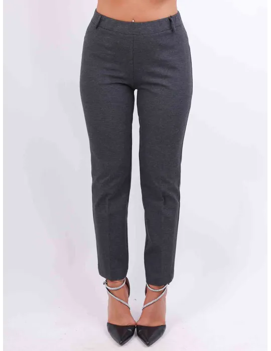 Plus size grey jersey cigarette trousers | Rubamori Italian clothing Plus size grey jersey cigarette trousers | Rubamori Italian clothing