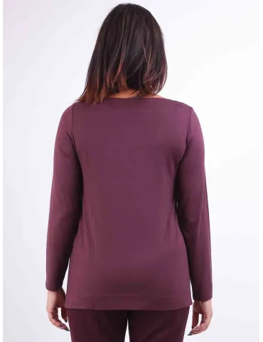 Rubamori plain bordeaux viscose A-shape t-shirt 2
