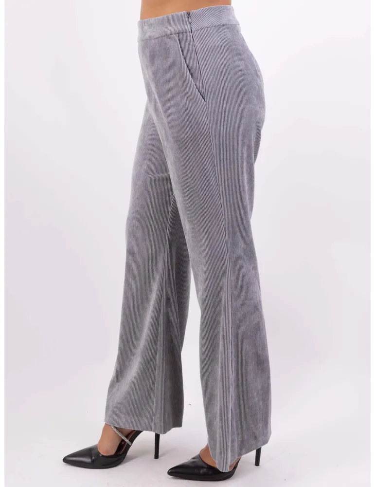 Abbigliamento Volpato | Pantaloni a zampa velluto millerighe grigio