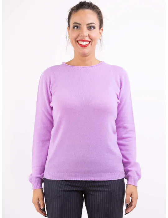 Volpato maglieria | Maglione all'inglese lilla in puro cashmere 100% Volpato maglieria | Maglione all'inglese lilla in puro cashmere 100%