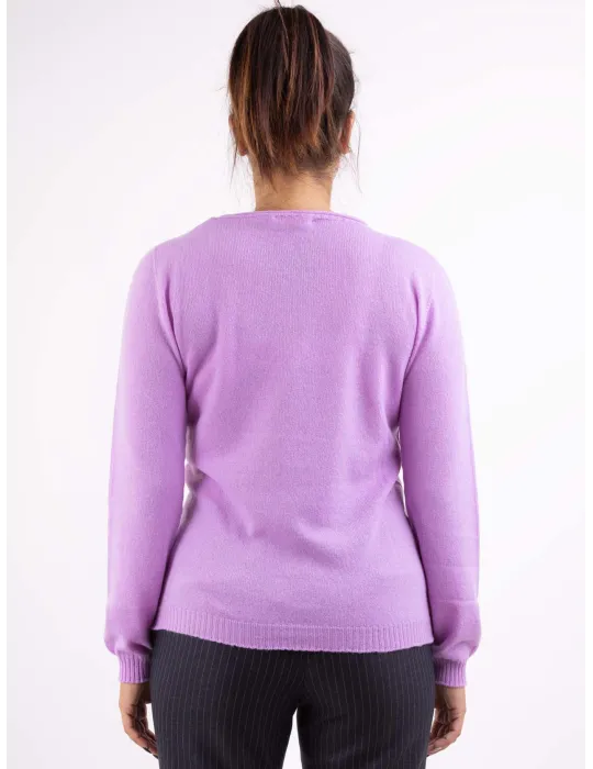 Volpato maglieria | Maglione all'inglese lilla in puro cashmere 100%