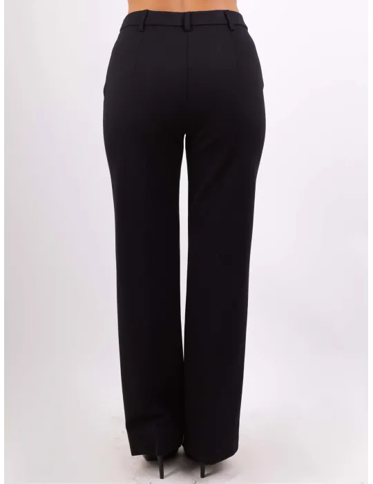 Volpato Maglieria | Pantaloni neri a zampa con strass fino alla 58