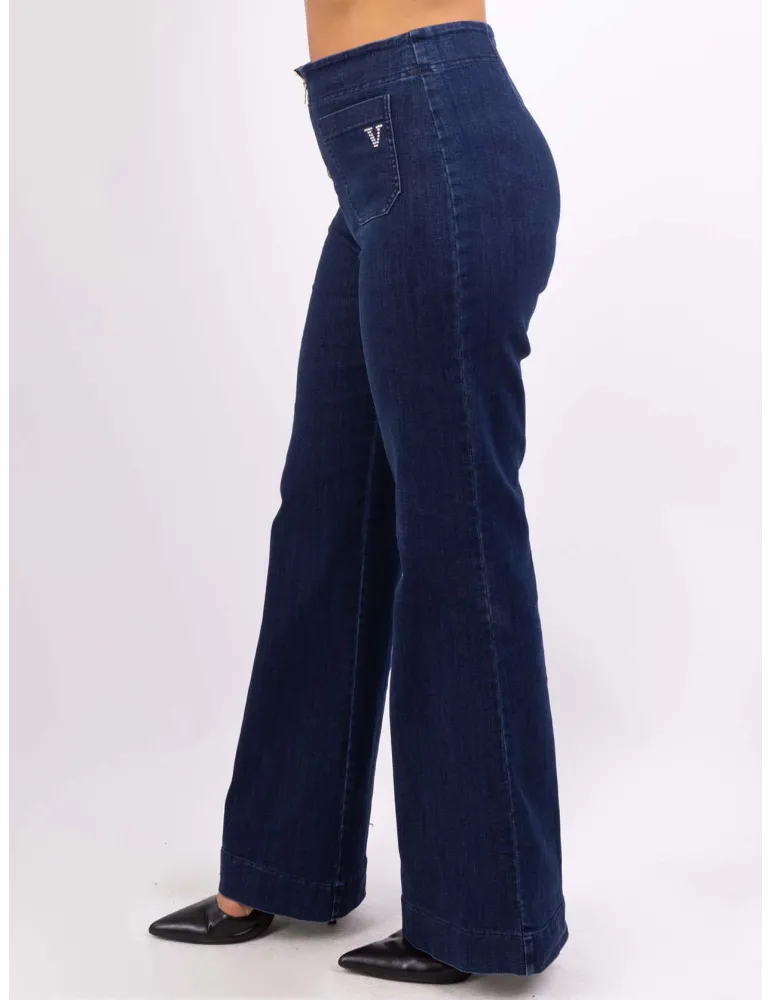 Volpato Italy bodycon denim blue jeans palazzo trousers