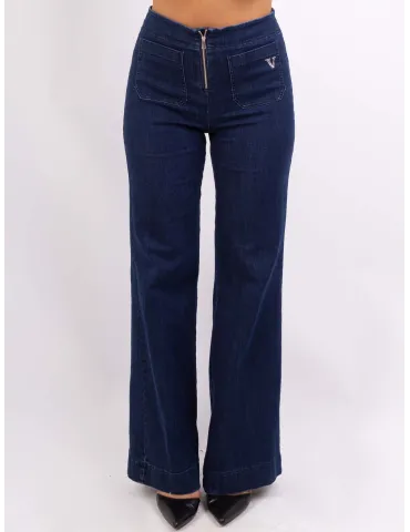 Volpato Abbigliamento donna | Pantaloni blu jeans a zampa fino alla 58