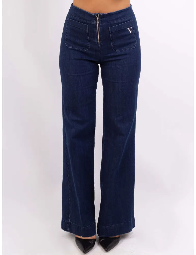 Volpato Italy bodycon denim blue jeans palazzo trousers Volpato Italy bodycon denim blue jeans palazzo trousers