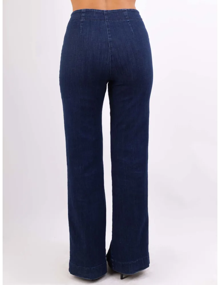 Volpato Italy bodycon denim blue jeans palazzo trousers