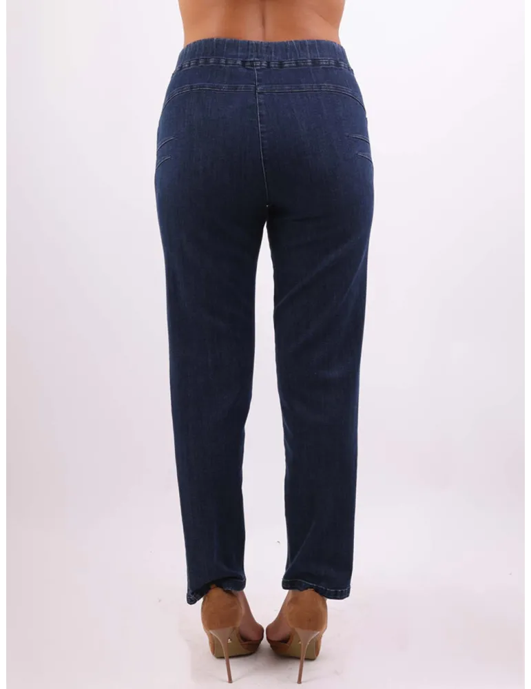 Volpato | Bodycon and plus size denim blue cigarette jeans trousers