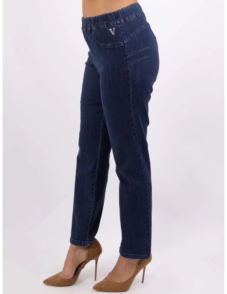 Volpato Italy bodycon denim blue jeans cigarette trousers